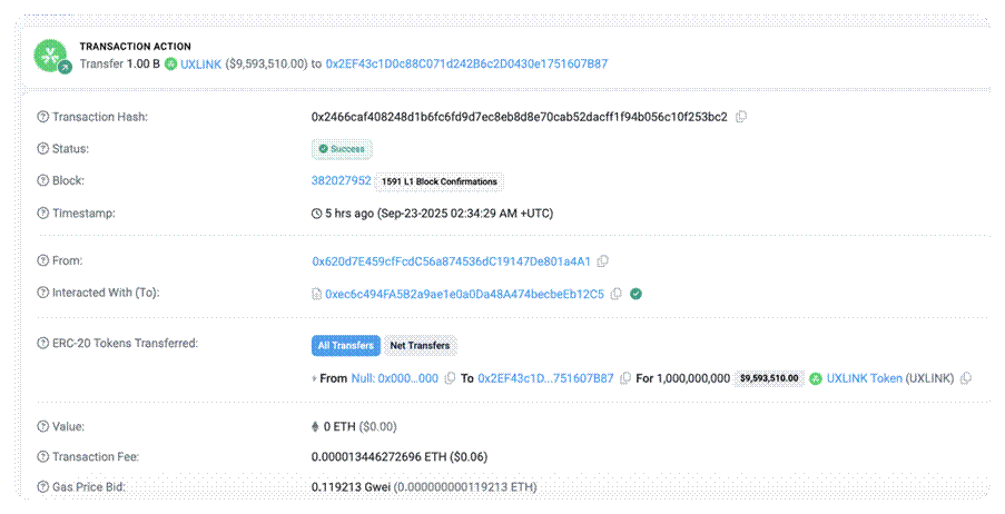 UXLINK被盗约1130万美元技术分析