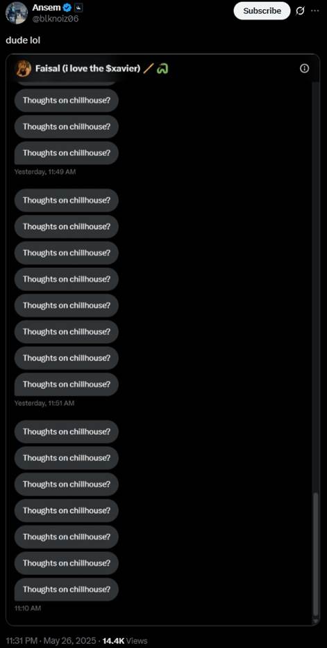 独自领涨的Chillhouse,「Web3乐子人」的前世今生 独自领涨的Chillhouse,「Web3乐子人」的前世今生