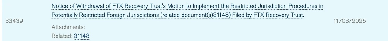 中国债权人的胜利:FTX破产案「限制司法辖区」动议被撤回 中国债权人的胜利:FTX破产案「限制司法辖区」动议被撤回